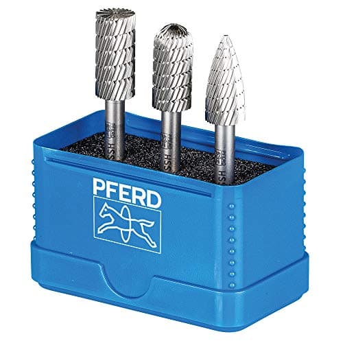 Image of PFERD HSS Burr Set, 3 Pieces, Teeth 3, Diameter 12 mm, Shaft Diameter 6 mm, 22900811 - Universal for Steel, Cast Steel and Cast Iron