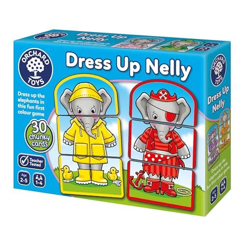 Image of Orchard Toys Dress Up Nelly Educational Kids Games for Sorting, Colour Matching and Memory Game, First Card Game for Learning Colours & Outfits, Baby Flash Cards for Boys & Girls and Toddlers Age 2+