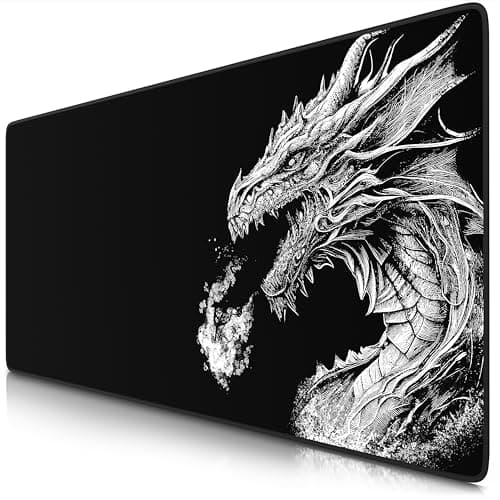 Image of TITANWOLF - XXL Mouse Mat - Mouse Pad 900 x 400 x 3mm –Speed Gaming Mouse Pad - Extra Large MousePad - Table Mat Large Size - Improved Precision and Speed – Design Black Dragon