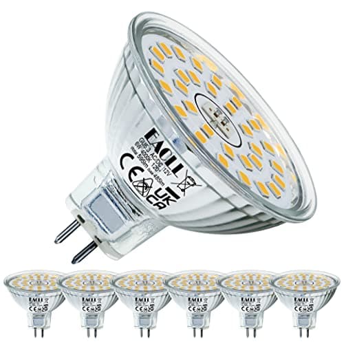 Image of EACLL GU5.3 LED 6W Neutral White Light Bulb 595 Lumen Bulbs Replace 50W 4000K MR16 Halogen, AC/DC 12V, Non-Dimmable, 120°Wide Beam Angle, Flicker-Free Reflector Spotlight, Pack of 6