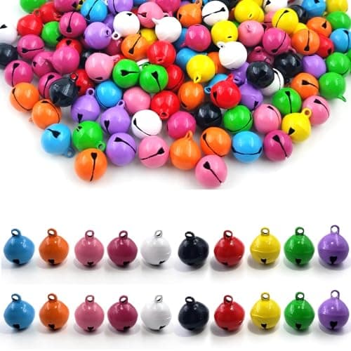 Image of 120 Pcs Colorful Bells, 14mm Jingle Bells for Crafts,Multicolor Small Metal Bell for Jewellery Making Crafts Christmas Party Decoration Pet Dog Cat Collars DIY Accessories Home Decor