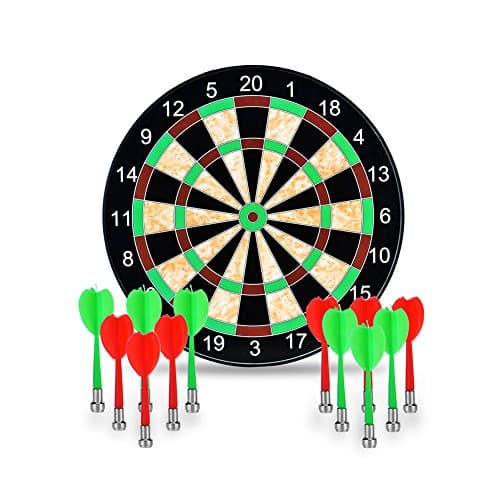 Image of Towinle Dartboard, 17" Magnetic Dartboard with 12 Magnets Darts Arrows in 2 colors for Children and Adults