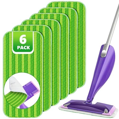 Image of Spray Mop Refill Pads for Flash Powermop, 6PCS Microfibre Mop Pads Washable for Household Wet Dry Floor Mop, Reusable Mop Head Replacement for Hardwood Laminate Floor Cleaning