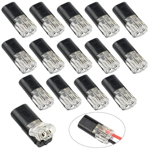 Image of WMYCONGCONG 15 Pcs Low Voltage Wire Connector 2 Pin 2 Way Quick Splice Solderless Electrical Wire Terminals Universal Compact Wire I Type Connectors for 20/22 AWG Cable(I Type)