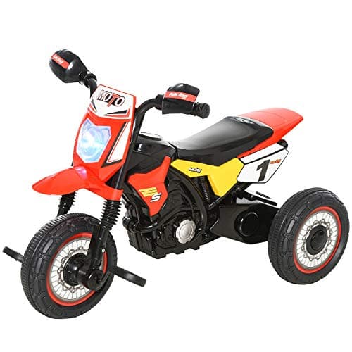 Image of HOMCOM Trike for Kids, Toddler Pedal Motorcycle, Kids Ride On Tricycle Early Learning w/Music Lights Handlebar Stickers Exercise Boys Girls Gift for 18-36 Months Red