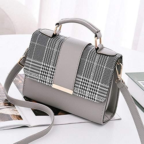 Image of Summer Fashion Women Bag Leather Handbags PU Shoulder Bags Small Flap Crossbody Bags for Women Messenger Bags,Grey,20x15x6cm