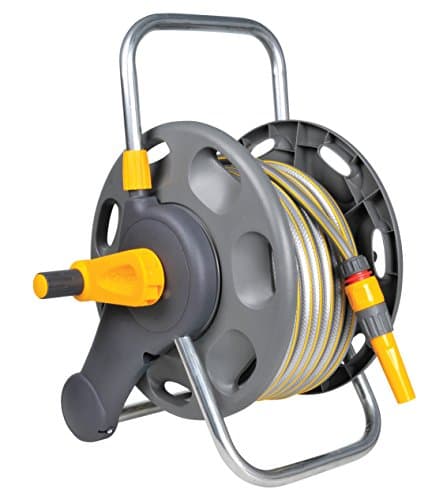 Image of HOZELOCK - Compact Hose Reel 25m (ø 12.5 mm) : Integrated Handle, Supplied with 25m of Multi-purpose Hose, Fittings and Nozzle, Max. Capacity 30m [2471R0000]