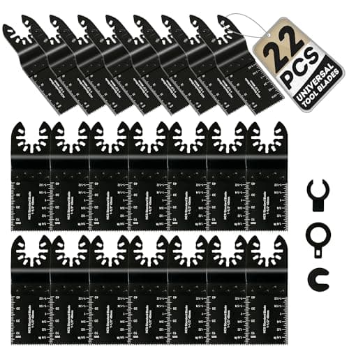 Image of Coselena 22-Piece Multi Tool Blades Set – Heavy-Duty Oscillating Saw Blades for Wood, Plastic, and Soft Metal – Universal Fit for Precision Cutting with Most Oscillating Hand Tools