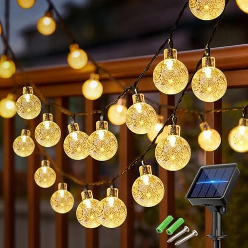 Image of Laihur Solar Lights Outdoor Garden, 50LED Solar Garden Lights Outdoor Waterproof, 8 Mode 7M/23Ft Indoor/Outdoor 8-Hour Timer Fairy Lights for Home Yard Cafe Party Decoration (Warm White)