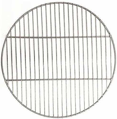 Image of DWD Stainless Steel Grill Grate with Removable Handles for Fire Pits or Barbecues, 304 Grade, Non-Stick Surface, 15mm Gaps, Round 60cm Grill Plate (63cm)