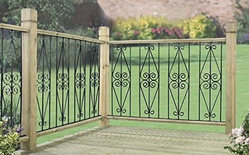 Image of Ascot Scroll Metal Decking Fence Panel 560mm Run x 770mm High Fencing DPAB