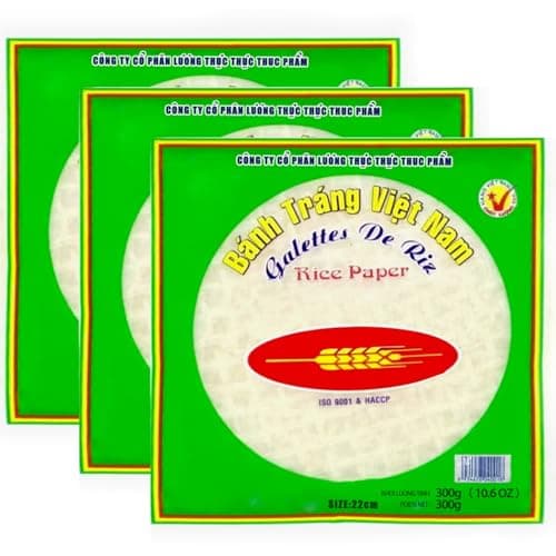 Image of 105 PCS Rice Paper Wrappers Spring Roll Wrappers Organic Rice Paper Sheets Rice Wraps for Spring Rolls Egg Roll Wrappers Wonton Wrappers Dumpling Wrappers White Rice Paper Wraps (22cm)