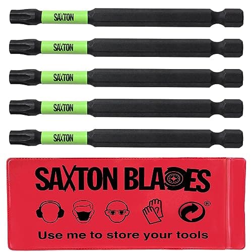 Image of 5 x Saxton 89mm TX30 Magnetic Impact Screwdriver Driver Bits Set Torx Heavy Duty Compatible with Dewalt Milwaukee Bosch Makita etc