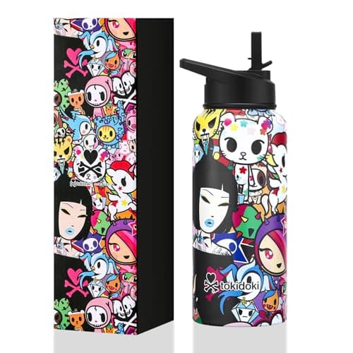 Image of Tokidoki Unicorno 32OZ Water Bottle with straw Anime Cartoon Reusable Water Bottle Cup Straw Insulated Mug (signature)