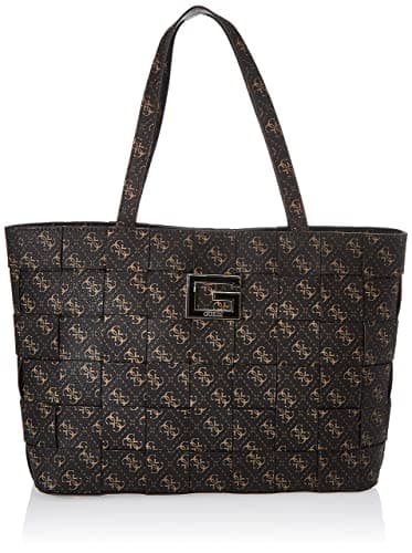 Image of GUESS HWSG8135230 Women's Liberty City 4G Logo Shopper Bags (Brown, One Size)