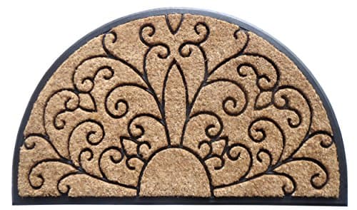 Image of EHC Heavy Duty Thick Coir & Rubber Non-Slip Half-Moon Entrance Door Mat, 40 X 70 cm