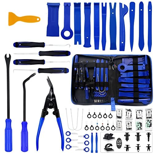 Image of Wetado Trim Removal Tool, 200PCS Trim Tool Auto Removal Kit, Plastic Panel Fastener Removal Tool, Trim Removal Kit for Car/Trim/Panel/Door/Audio,Auto Clip Pliers (Blue+ Orange-200PCS)