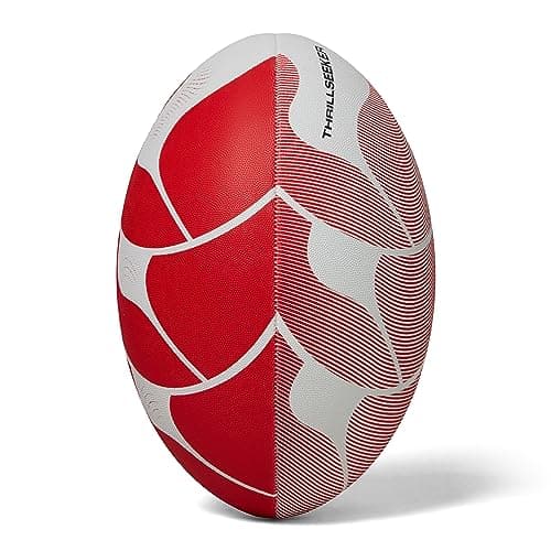 Image of Canterbury Unisex Thrillseeker Play Rugby Ball | Standard Grip | Training Ball Rugby Ball, White/Red, 4