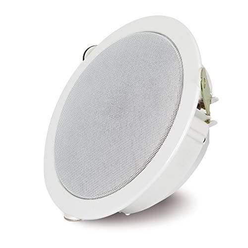 Image of FONESTAR GAT-606-EN 6.5" Ceiling Speaker, EN 54 Certified Loudspeaker with Fireproof Steel Case, 100V Line Transformer, Quick Fit Installation – White RAL 9016, Ideal for Alarm Systems