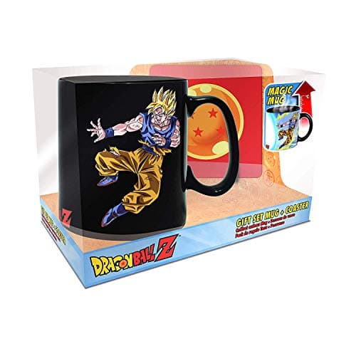Image of ABYstyle Dragon Ball Z Goku vs Buu - 16oz Heat Change Coffee Mug & Coaster Gift Set
