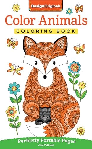 Image of Color Animals Coloring Book: Perfectly Portable Pages (On-the-Go! Coloring Book) (Design Originals) Extra-Thick High-Quality Perforated Pages in Convenient 5x8 Size Easy to Take Along Everywhere