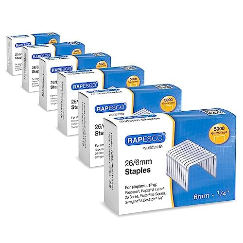 Image of Rapesco 1735 Business Pack: 26/6mm (No.56) Galvanised Staples, 6 Boxes of 5000