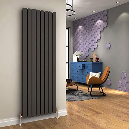 Image of ELEGANT 1800 x 608 mm Vertical Designer Radiator Anthracite Double Flat Panel Column Tall Upright Central Heating Radiators