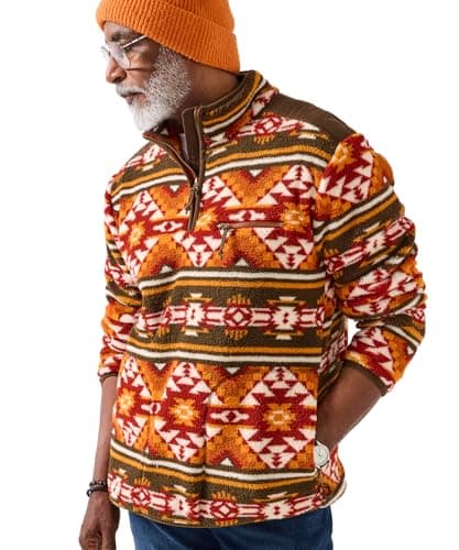 Image of Joe Browns Men's Fleece Funnel Neck top Henley Shirt, Orange, M