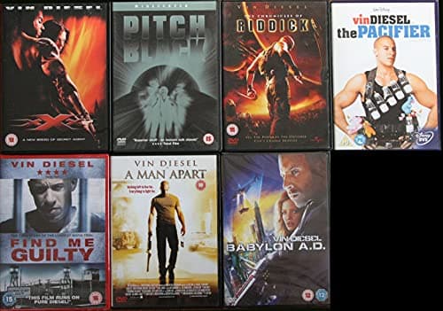 Image of VIN DIESEL COLLECTION 7 DVDS riddick XXX babylon ad PITCH BLACK a man apart FIND ME GUILTY the pacifier