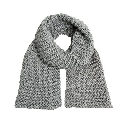 Image of Wool Couture Absolute Beginners Knitting Kit – Lucy and Laurence Scarf – Includes 4 Balls of 100g Cheeky Chunky Merino Wool Yarn, Knitting Needles, Sewing Needle, How-to Guide, and Pattern - Grey