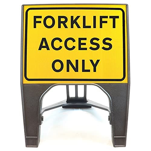 Image of Forklift Access Only 600x450mm Road Sign - Plastic Temporary Road Street Traffic Safety Sign for Road and Street Works - Freestanding with Reflective Sign Face