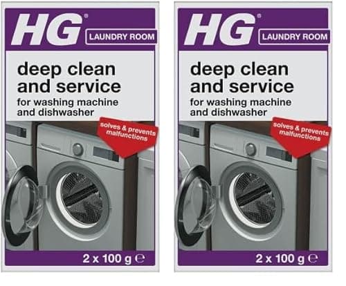 Image of HG Deep Clean & Service Washing Machine Cleaner & Dishwasher Cleaner, Dishwasher & Washing Machine Descaler, Removes Deposits, Kitchen & Laundry Appliance Servicing - 2 x 100g (Pack of 2)