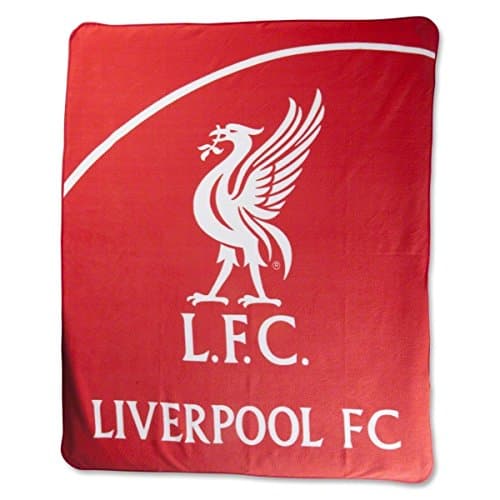 Image of Forever Collectibles Liverpool FC Crest Fleece Blanket, Red/White, 127 x 152 Cm