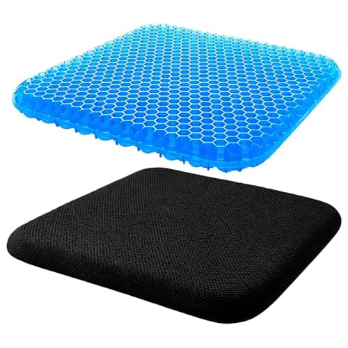Image of Gel Seat Cushion, Soft Sitter Honeycomb Cushions Double Thick Gel Cushion with Cloth Cover, Breathable Ergonomic Support Pressure Cushions, for Office Chair, Wheelchair and Car Seat Pads -30x25x2cm