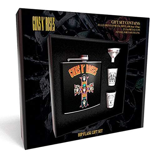 Image of GB Eye Ltd Guns N Roses Cross Hip Flask Black