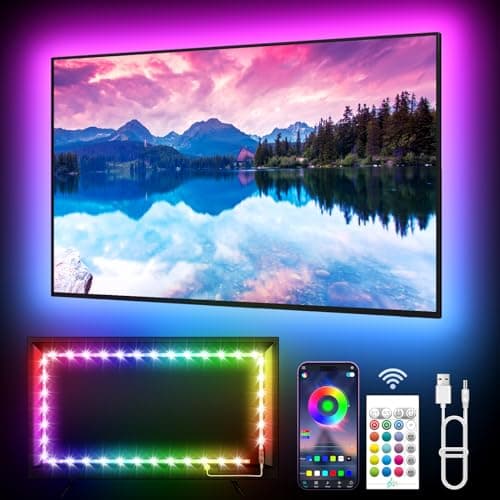 Image of KANTUTOE TV LED Lights, 3m LED Lights for 32-45 Inch TVs, RGB TV Backlight with Remote, Colour Changing Music Sync Bluetooth APP Control Strip Lights USB Powered for Bedroom Gaming Room Decor