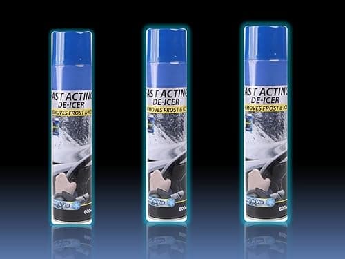 Image of Super Fast-Acting De-Icer Spray 600ml – Pack of 3 | Heavy-Duty Ice Remover for Cars | Rapid Frost Melting Formula for Windscreens & Windows