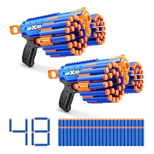 Image of XSHOT Insanity Manic Blaster by ZURU with 48 Darts (2 Blasters Included), Air Pocket Technology Darts and Dart Storage, Outdoor Toy for Boys and Girls, Teens and Adults