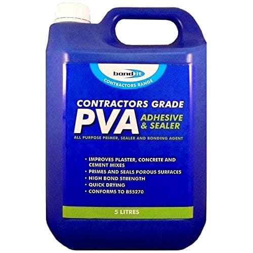 Image of 5 Litre 1 HOUR PVA CONTRACTORS GRADE PRIMER ADHESIVE AND SEALER GLUE
