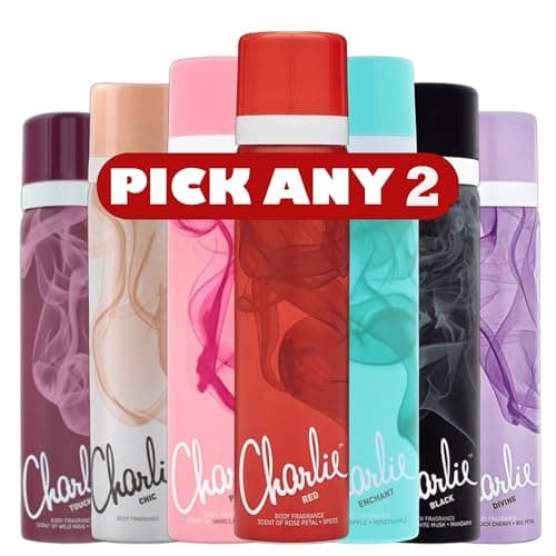 Image of Charlie Body Fragrance Spray - Pick Any 2 | Long-Lasting Scent | Choose from Touch, Chic, Red, Enchant, Black, or Divine | 2 x 75ml