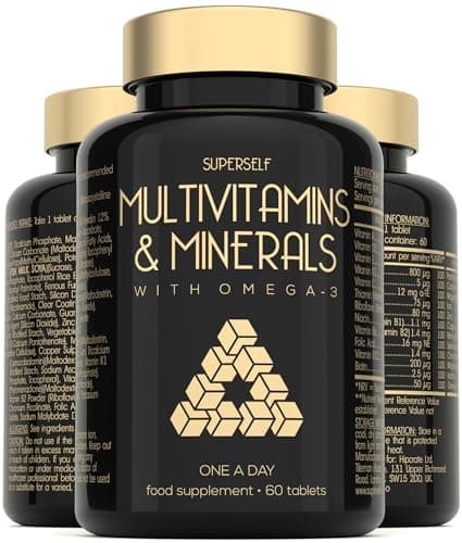 Image of Multivitamin Tablets for Men & Women - Multivitamins and Minerals with Omega 3 - Adult Multi Vitamins Supplements with 100% Daily of Zinc, Iron, Vitamin D, C, B12 & 26 Nutrients - 60 Tablets One a Day