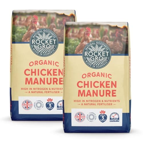 Image of RocketGro Organic Chicken Manure – 2 x 20L – High-Nitrogen Natural Fertilizer – Fine Grain Texture, Easy to Mix, Fast-Acting – Ideal for Flower Beds, Vegetable Beds, Compost Blends