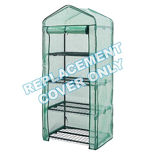Image of Taylor & Brown 4 Tier Greenhouse Cover Heavy Duty Replacement Spare Reinforced Growhouse Green PE Cover - 69x49x160cm