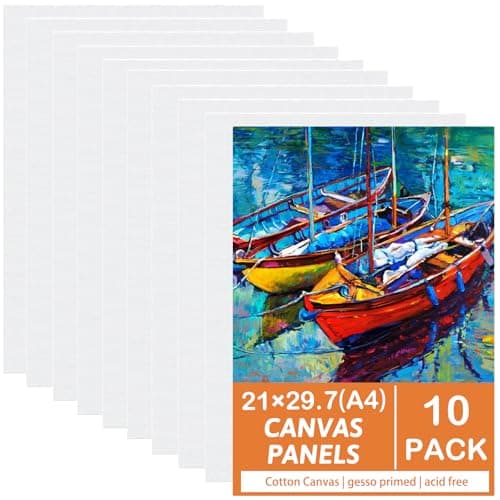 Image of Koncci Canvas for Painting 21X29.7cm, 10 Packs a4 Canvas Cotton Acid-Free for Acrylic Paint, Oil Paint & Wet Water Art Media, Canvases for Professional Artist, Hobby Painters & Beginners