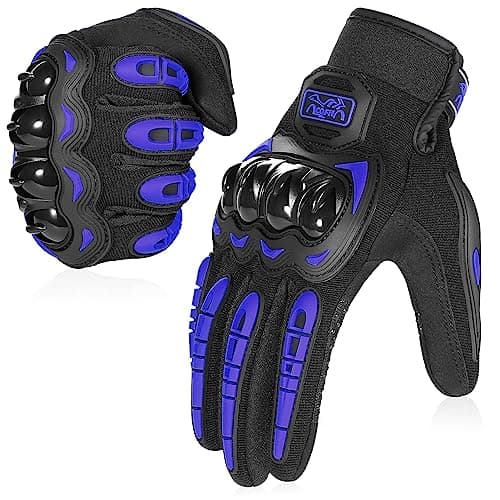 Image of COFIT Motorcycle Gloves for Men and Women, Full Finger Touchscreen Motorbike Gloves for BMX ATV MTB Riding, Road Racing, Cycling, Climbing - Blue M