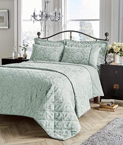Image of LOOMS & LEAVES Savoy Jacquard Luxurious Duvet Cover Sets Bedding Sets IN (C GREEN, SUPERKING)