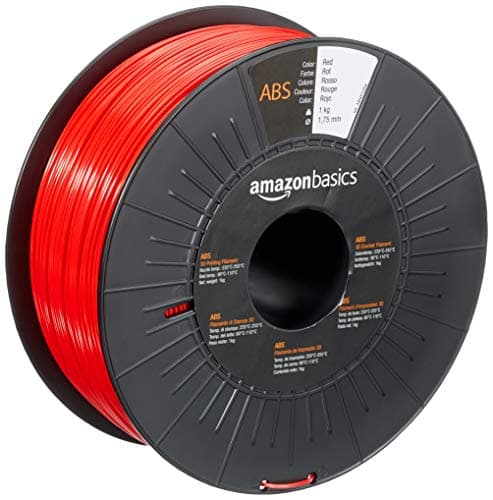 Image of Amazon Basics ABS 3D Printer Filament, 1.75mm, Red, 1 kg Spool