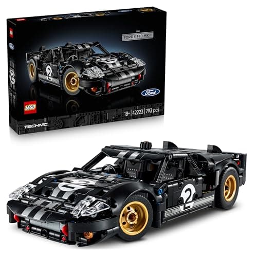 Image of LEGO Technic 1966 Ford GT40 MKII Race Car - Collectible Model Kit for Adults - Engineering Set w/a V8 Engine, Cool Details & Livery - Gift for Motorsport Fans - 42223