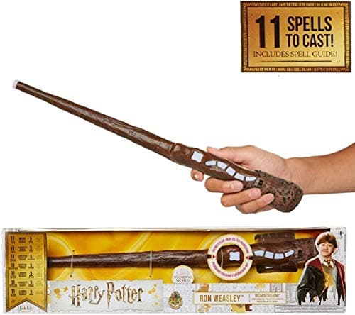 Image of Harry Potter 39899, Ron Weasley Wizard Training 11 SPELLS To Cast Official Toy Wand with Lights & Sounds