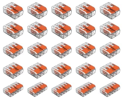 Image of Wago 2 Port (10) 3 Port (10) 5 Port (5) 221 Splicing Connector, Lever-Nut Assortment Pocket Pack for All Wire 12-24 AWG, ‎Pack of 25, Transparent